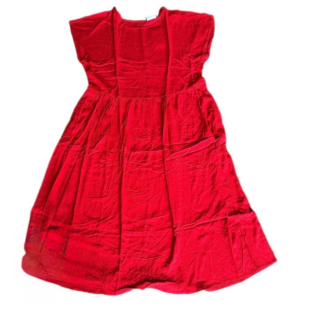 LuLaRoe Womens Dress Size XL‎ Lorene Dolman Midi Solid Christmas Red Pockets NWT